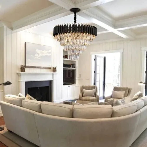 Modern Luxury Multi - Tier Oval/Round Crystal Tiered Chandelier - Oval/L31.5"*W11.8"*H11.8"/3 TiersWarm Lightgayusan