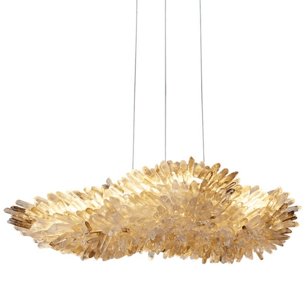 Modern Natural Crystal Wing Chandelier - L25.6"*H10.2"(L65cm*W26cm)AmberWarm Lightgayusan