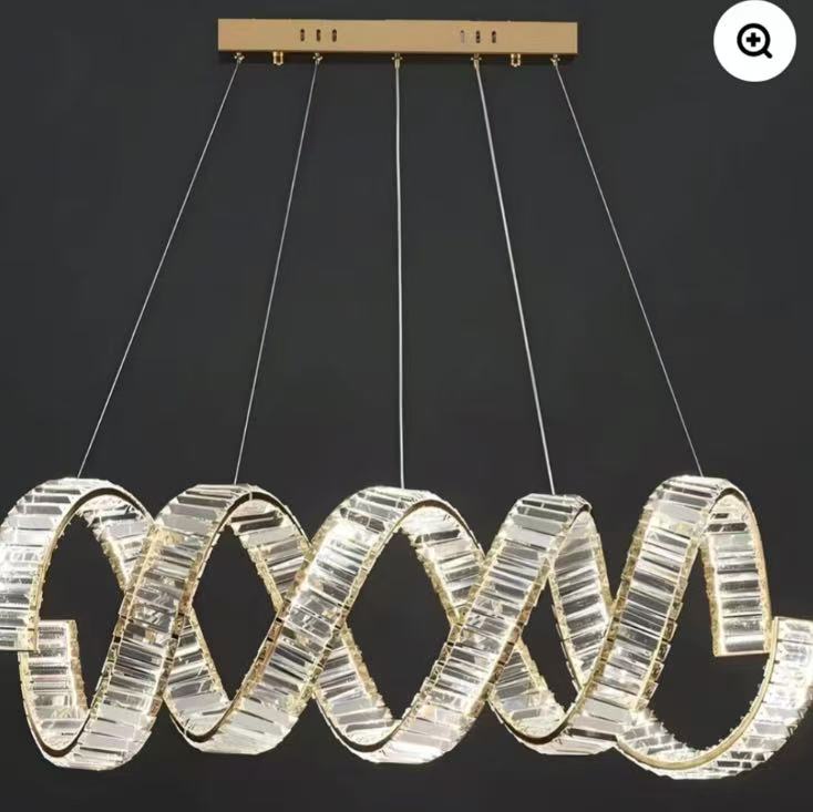 Modern Ring Crystal Chandelier for Dining Room - BrassCustomized 59''gayusan