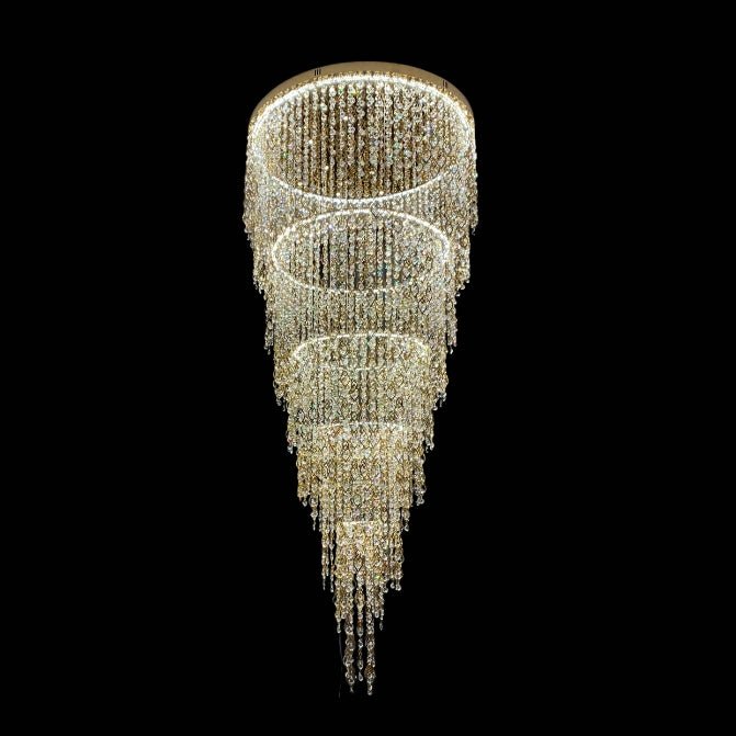 Modern Round 5 - Layer Crystal Tassel Chandelier for Villa/Staircase/Foyer/Living Room - D39.37''*H94.48''(D100cm*H240cm)/62.2kgWarm Lightgayusan