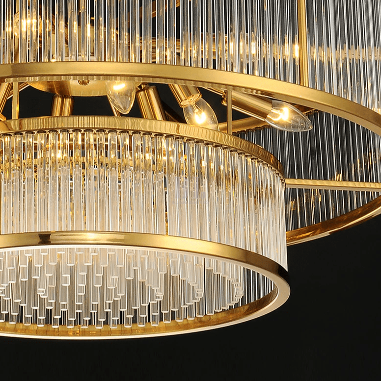 Modern Round/Rectangular Glass Rods Chandelier - Rectangular/L59.1"*H11.8"Warm Lightgayusan