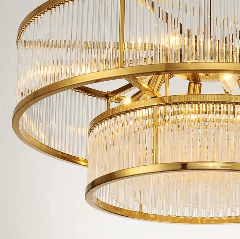 Modern Round/Rectangular Glass Rods Chandelier - Rectangular/L59.1"*H11.8"Warm Lightgayusan