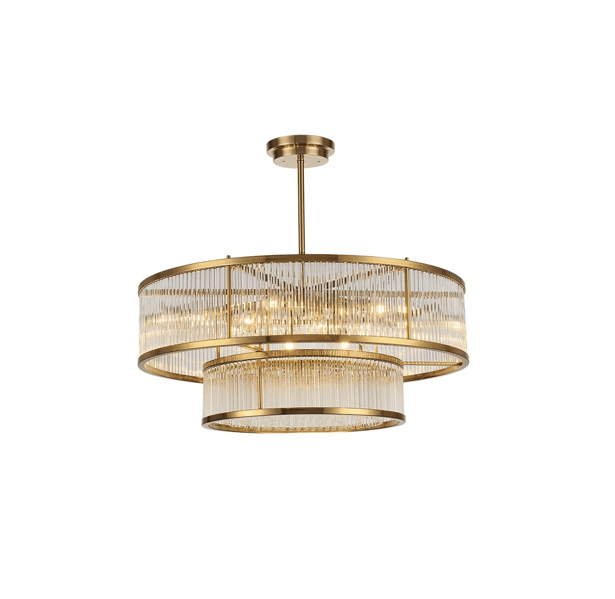 Modern Round/Rectangular Glass Rods Chandelier - Rectangular/L59.1"*H11.8"Warm Lightgayusan