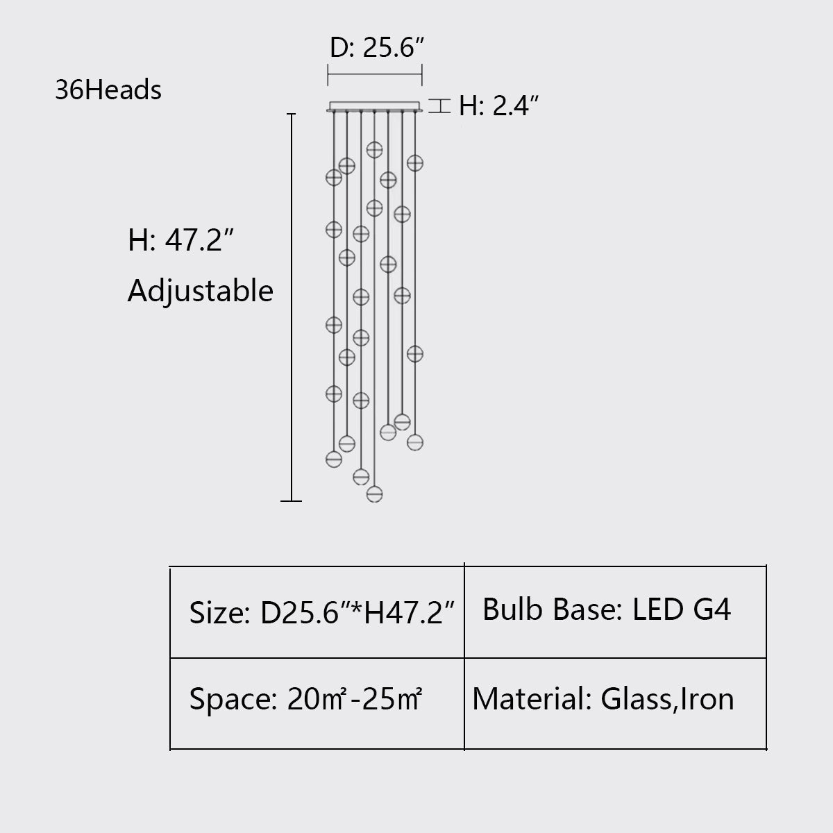 Oversized Nordic Art Round Air Bubbles Pendant Chandelier for Stairs/Spiral Staircase/Hotel Lobby - 7 Lights: D13.8"*H47.2"Warm Lightgayusan
