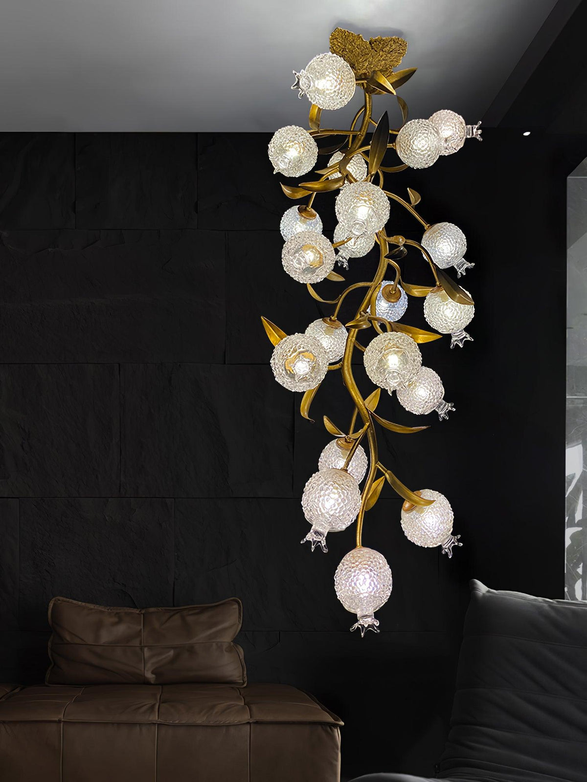 Pomegranate Brass Branch Chandelier - ∅ 19.7″ x H 51.2″ / Dia 50cm x H 130cmDark Coppergayusan