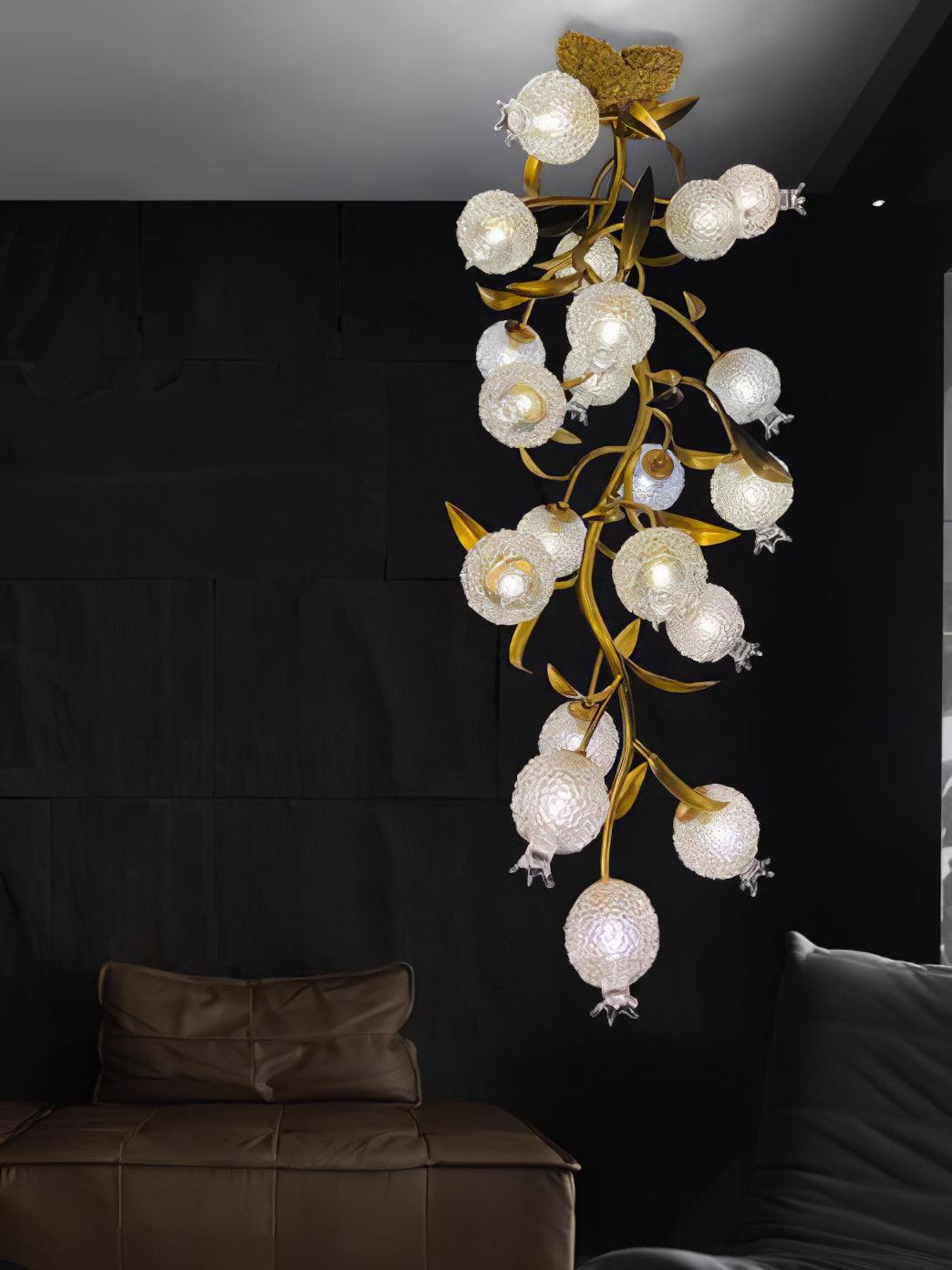 Pomegranate Brass Branch Chandelier - ∅ 19.7″ x H 51.2″ / Dia 50cm x H 130cmDark Coppergayusan