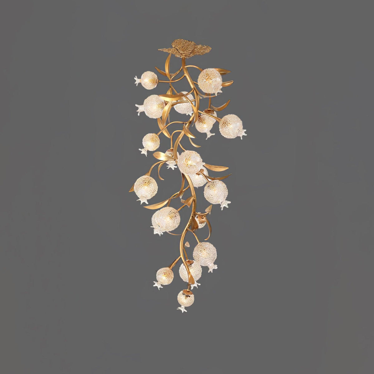 Pomegranate Brass Branch Chandelier - ∅ 19.7″ x H 51.2″ / Dia 50cm x H 130cmDark Coppergayusan