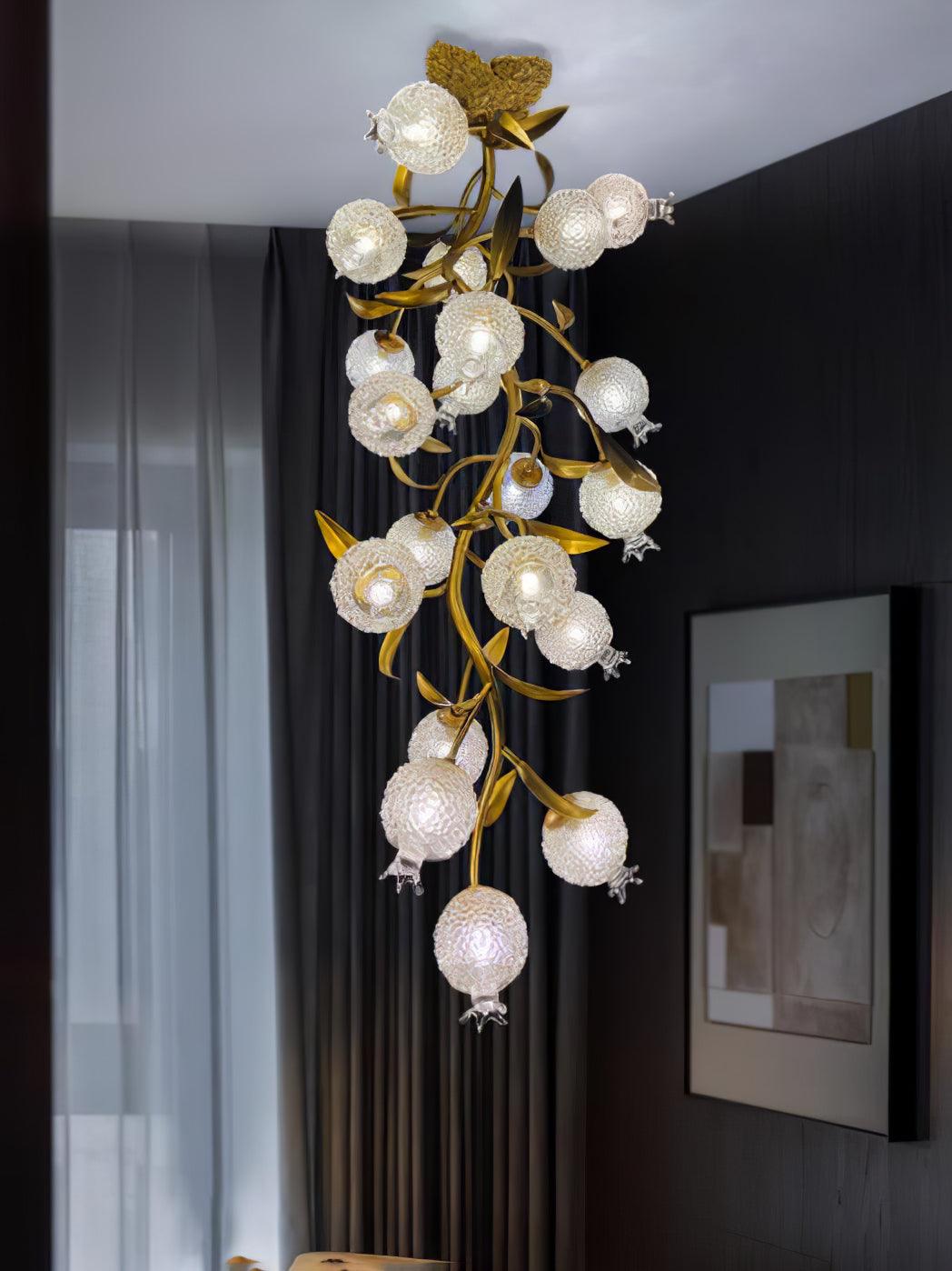Pomegranate Brass Branch Chandelier - ∅ 19.7″ x H 51.2″ / Dia 50cm x H 130cmDark Coppergayusan