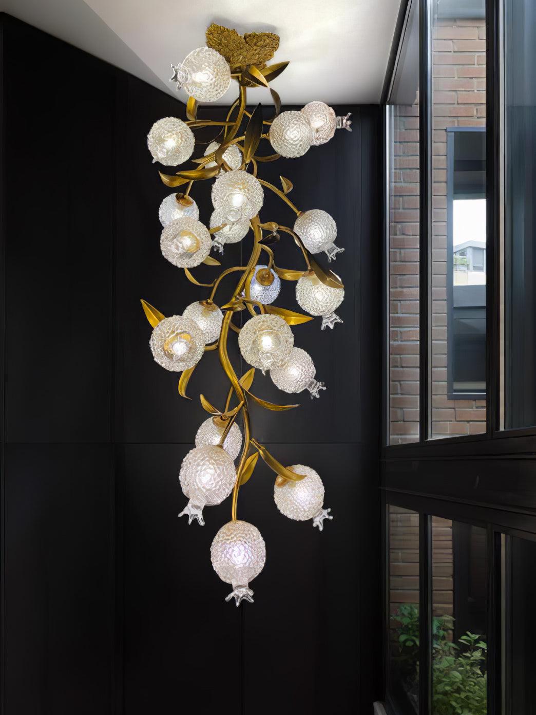 Pomegranate Brass Branch Chandelier - ∅ 19.7″ x H 51.2″ / Dia 50cm x H 130cmDark Coppergayusan