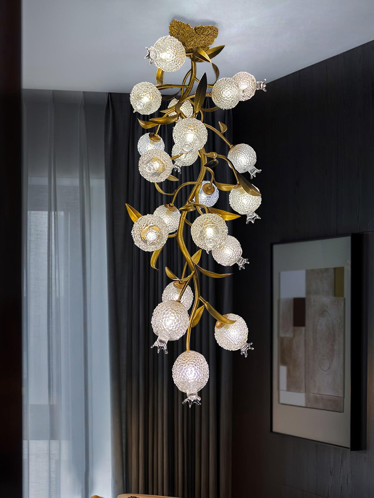 Pomegranate Brass Branch Chandelier - ∅ 19.7″ x H 51.2″ / Dia 50cm x H 130cmDark Coppergayusan