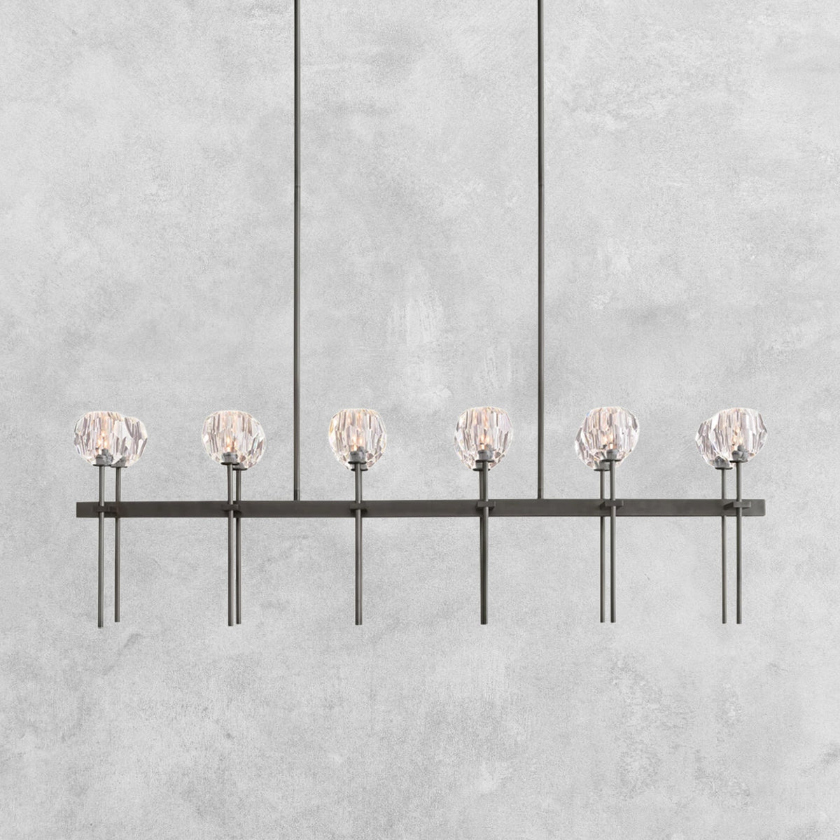 Bouble De Crystal Ball Linear Chandelier 48" 60"