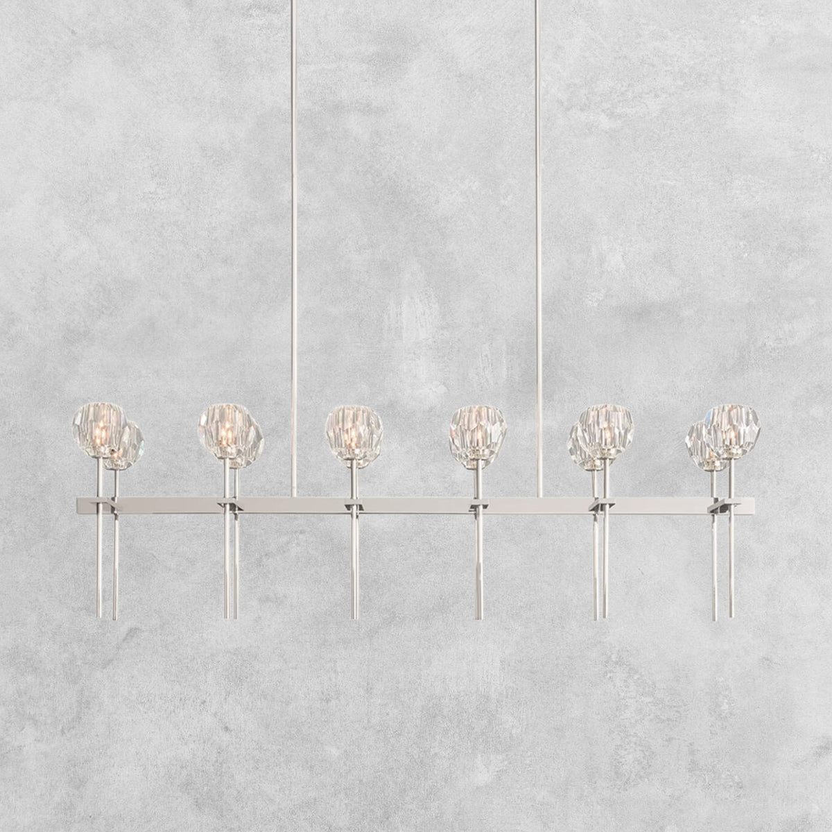 Bouble De Crystal Ball Linear Chandelier 48" 60"