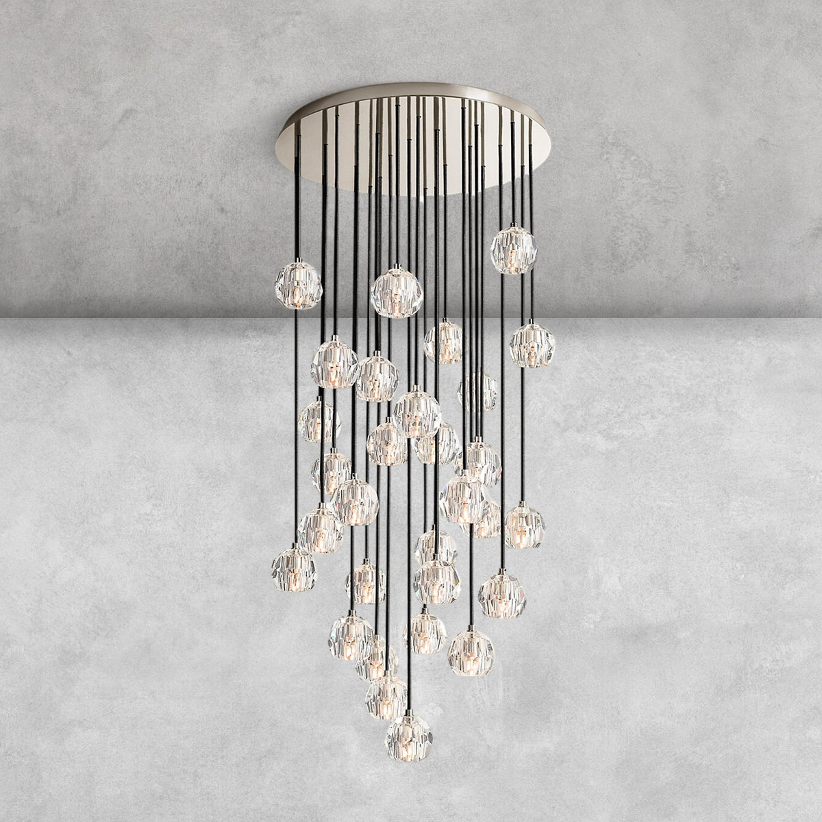 Bouble De Crystal Round Cluster Chandelier