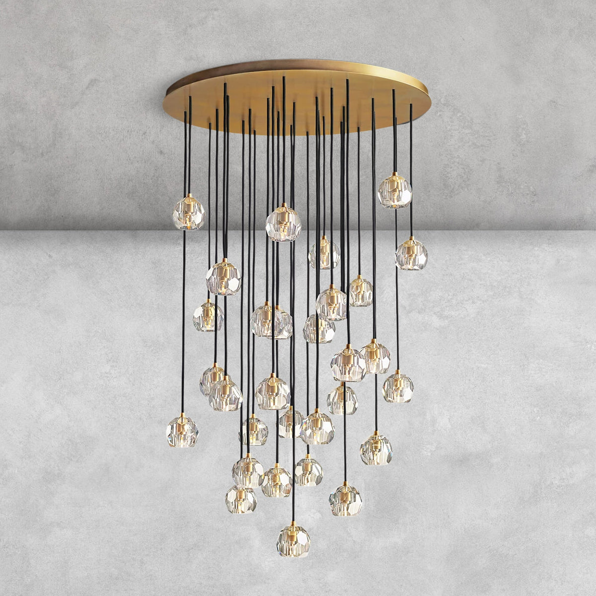 Bouble De Crystal Round Cluster Chandelier