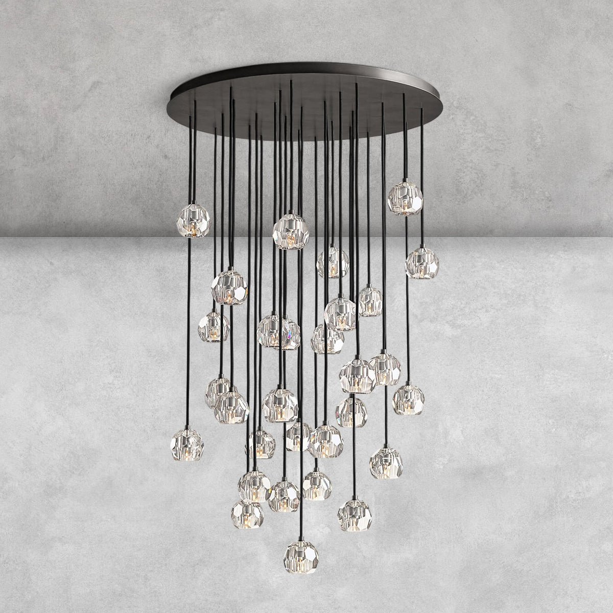 Bouble De Crystal Round Cluster Chandelier