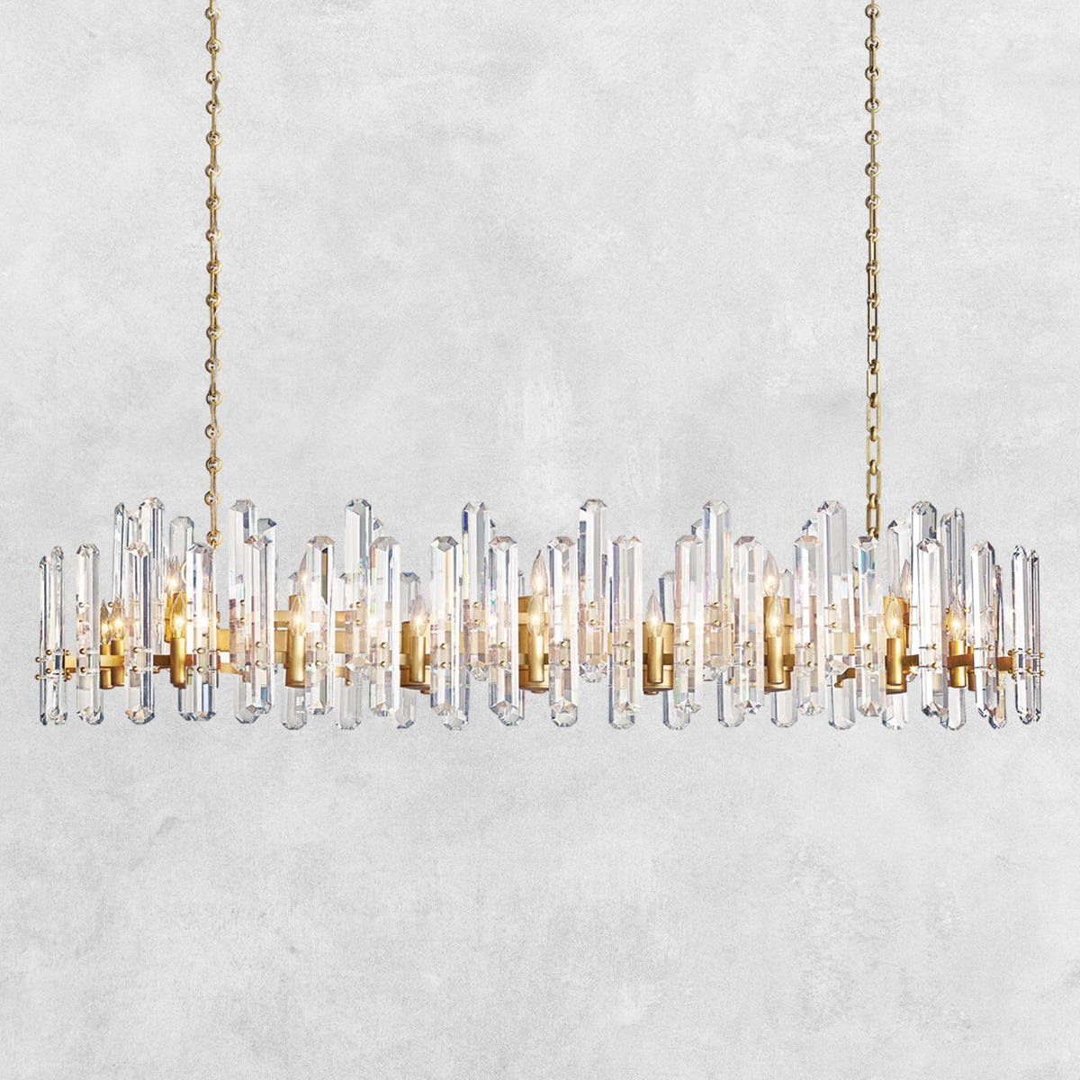 Brinton Crystal Rectangle Chandelier 54'' 72''