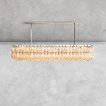 Kiaris Modern Glass Rectangular Glass Chandelier 54" 74″