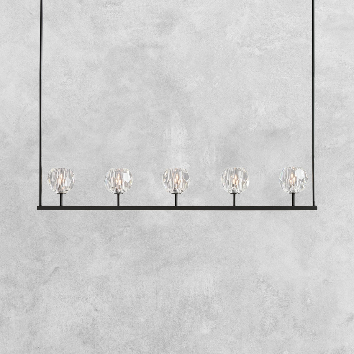 Bouble De Crystal Ball Linear Chandelier 48" 60"