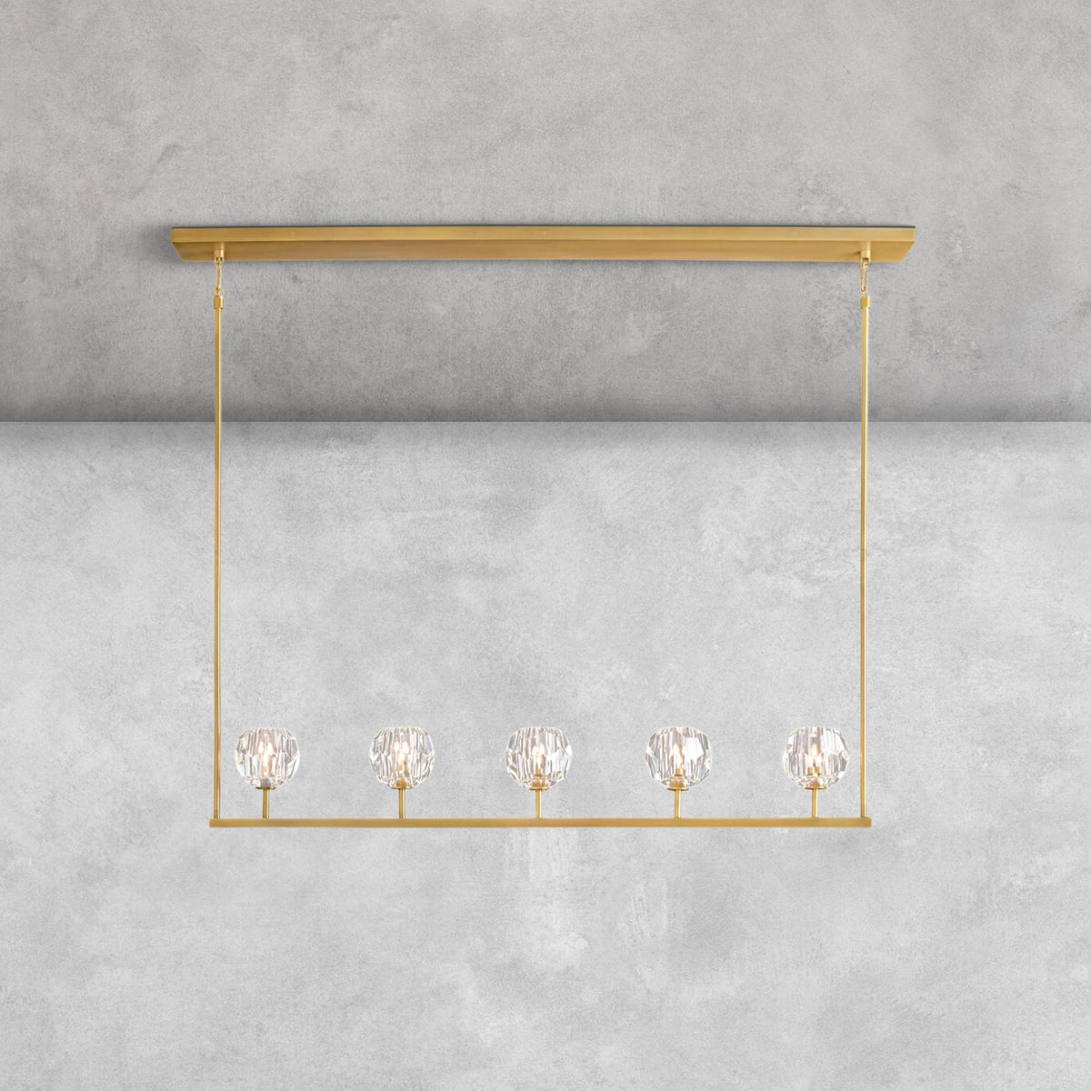 Bouble De Crystal Ball Linear Chandelier 48" 60"