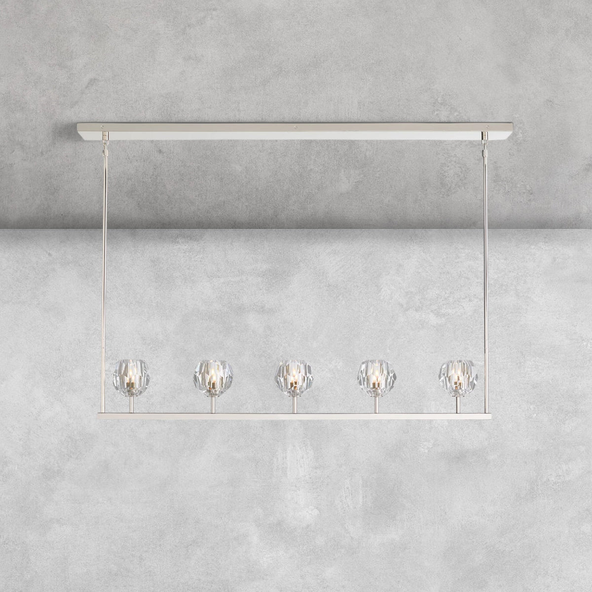 Bouble De Crystal Ball Linear Chandelier 48" 60"