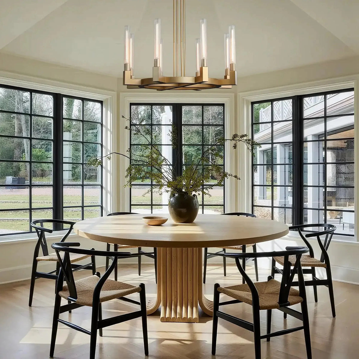 Pulse Candlestick Round Chandelier 36"48"60"72" - Round 36" diamMatte BlackBlushlighting