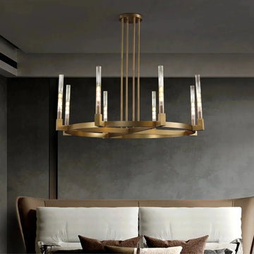 Pulse Candlestick Round Chandelier 36"48"60"72" - Round 36" diamLacquered BrassBlushlighting
