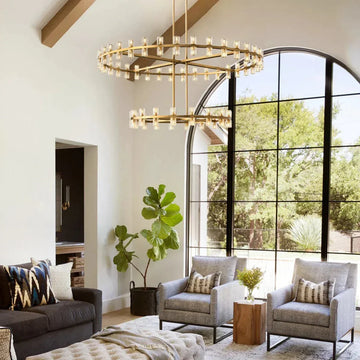 Reger Crystal 2-Tier Round Chandelier 60" for Living Room-Blushlighting-Blushlighting