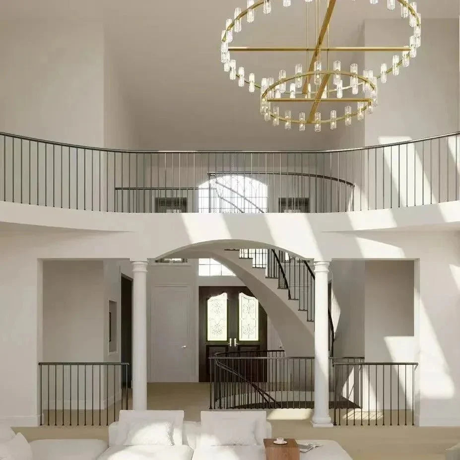 Reger Crystal 2-Tier Round Chandelier 60" for Living Room-Blushlighting-Blushlighting