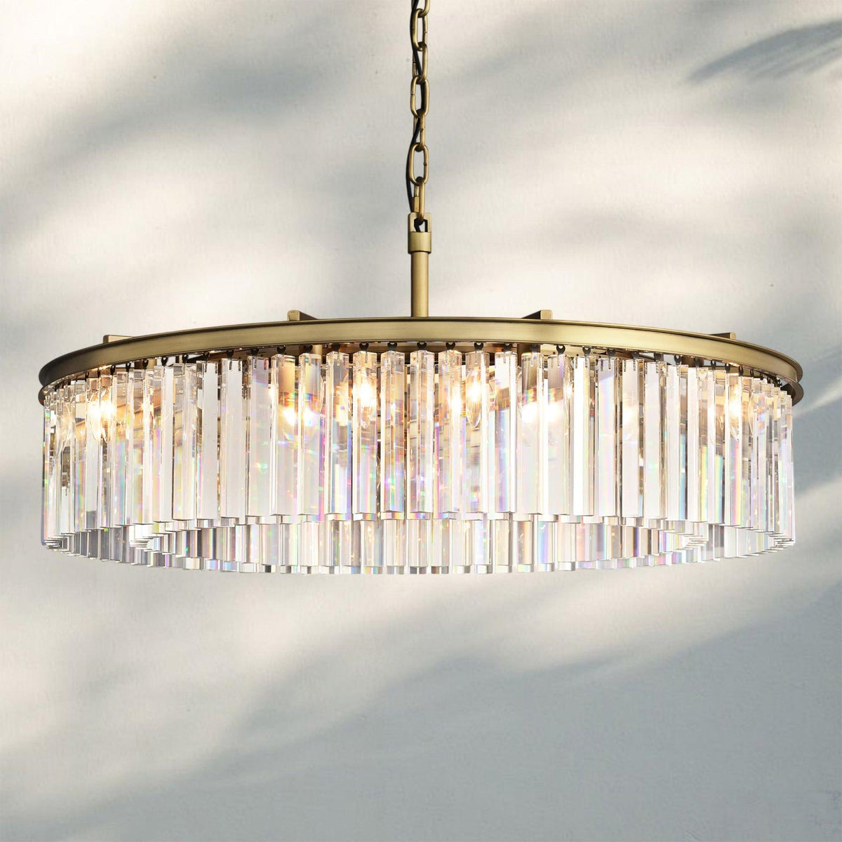 Rhyth Round Chandelier 32'' 43''-43''-Brass-