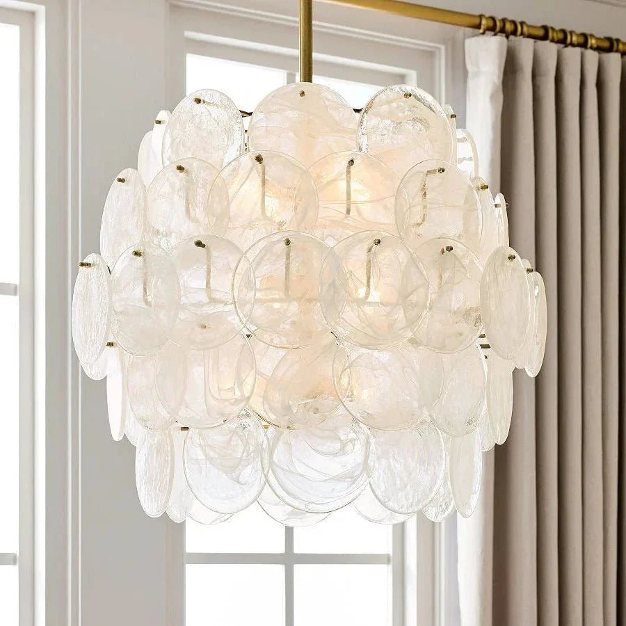 Riviera Glass Disc Chandelier 26" - gayusan