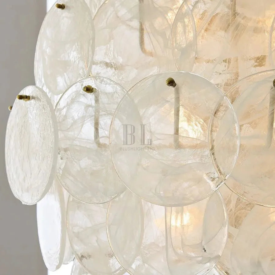 Riviera Glass Disc Chandelier 26" - gayusan