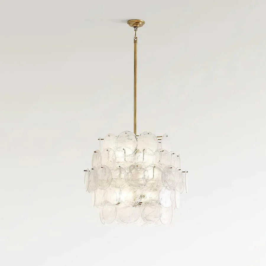 Riviera Glass Disc Chandelier 26" - gayusan