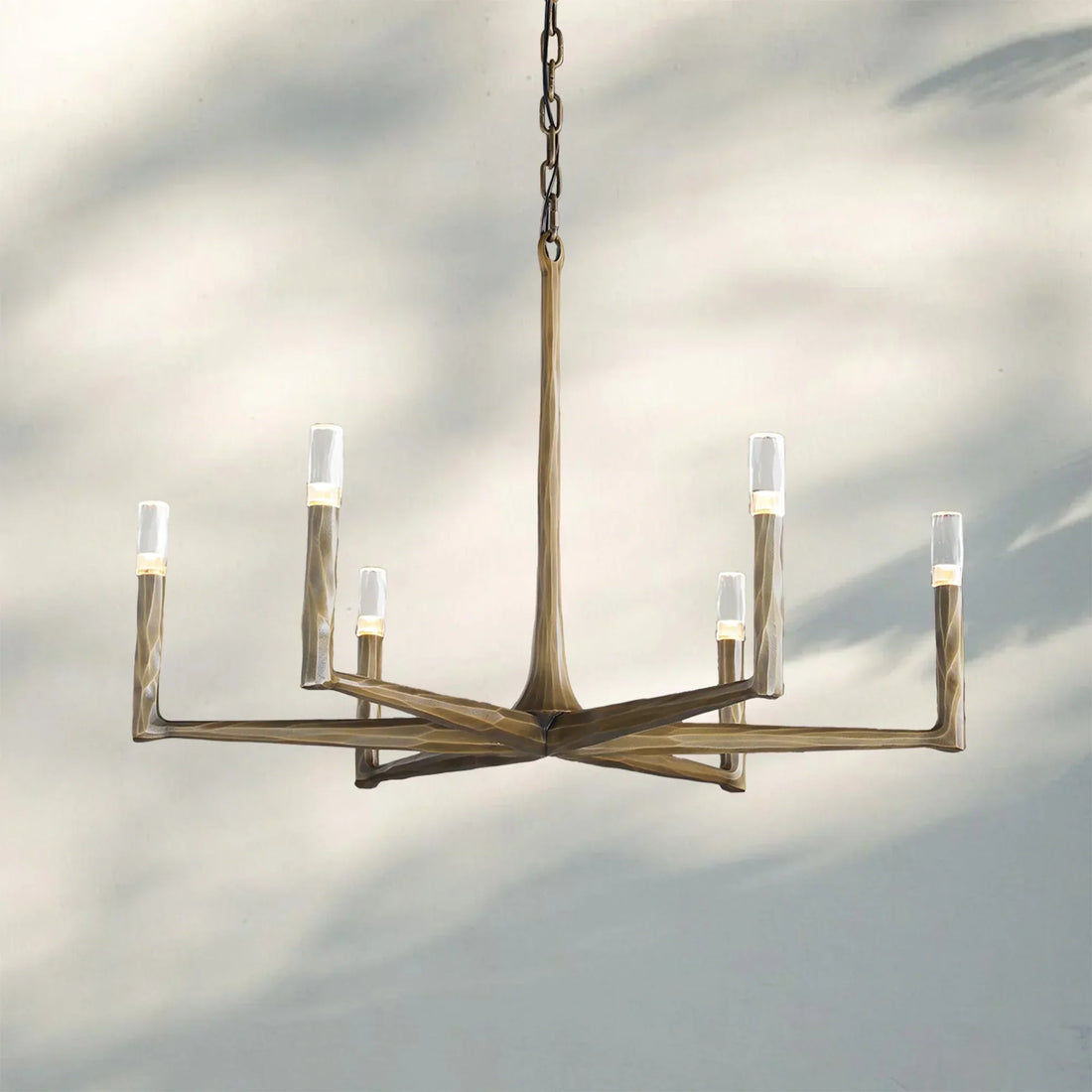 Thaddaus Hand-Forged Round Chandelier Stylish Hanging Light for Dining Area-