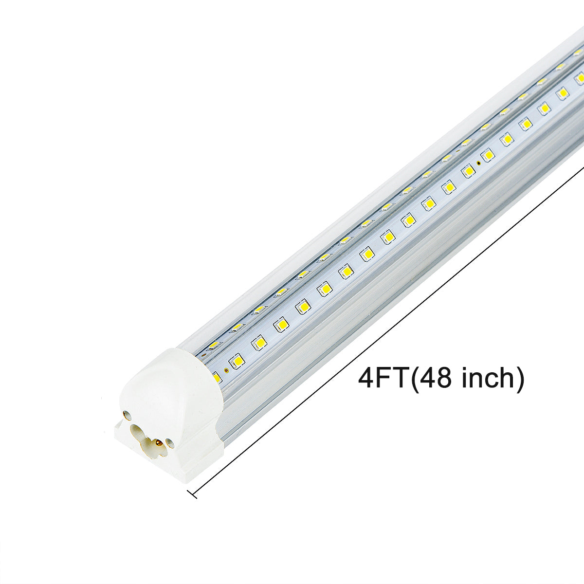 4Packs Led Shop Light Fixture 4ft 5000K  40W 6000 Lumens Daylight White, Clear Cover
