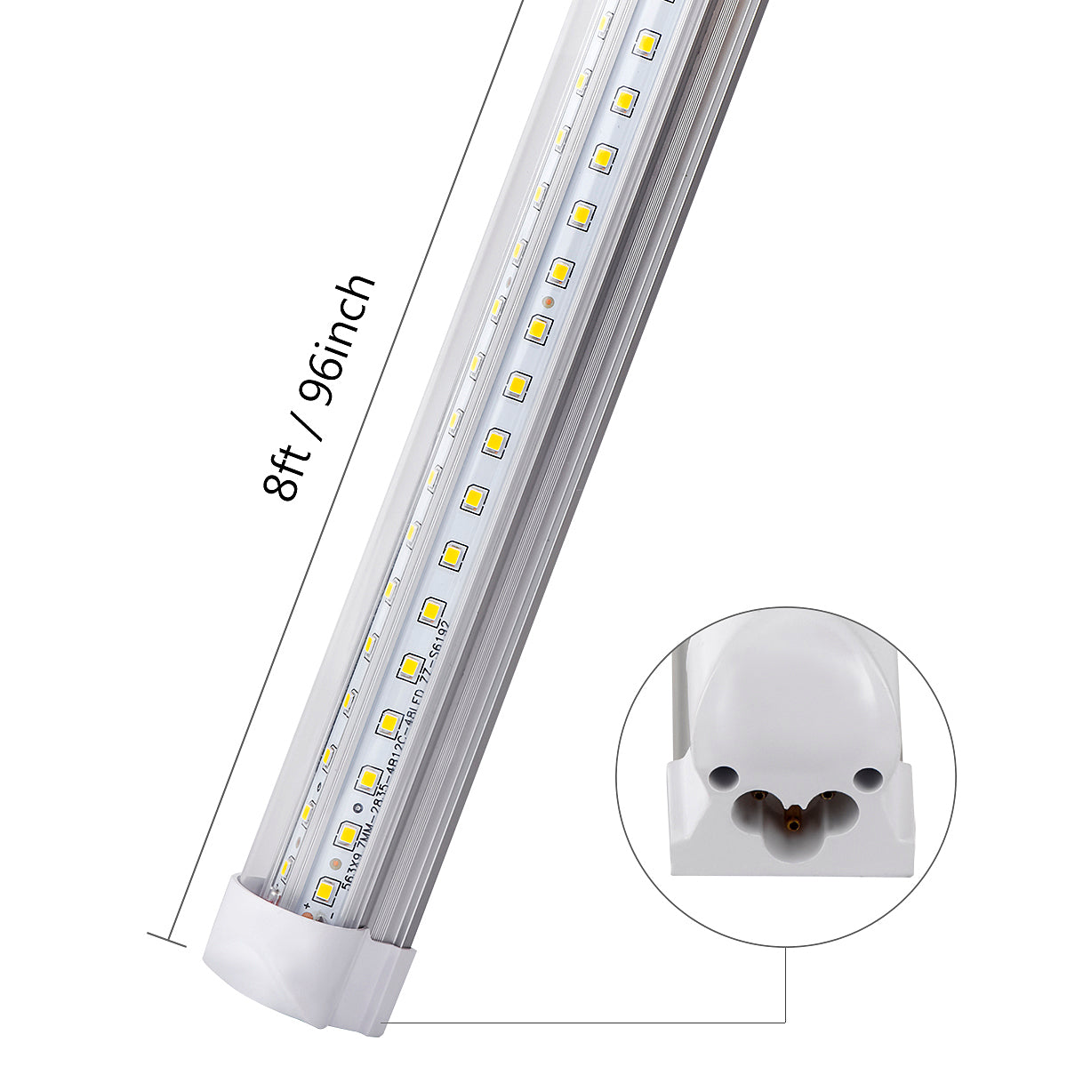 30-Pack 8FT LED Shop Lights, 10000LM Super Bright, 90W, 6500K Cool White, Clear Cover, Linkable LED Light Fixtures for Garage, Workshop, Warehouse & Barn